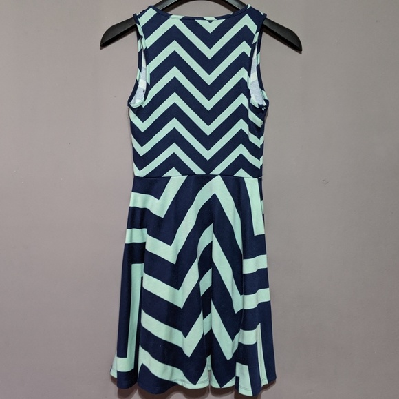 Navy and mint chevron dress - Picture 2 of 4